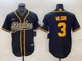 Men's Pittsburgh Steelers Russell Wilson #3 Black Player jersey Joint Edition