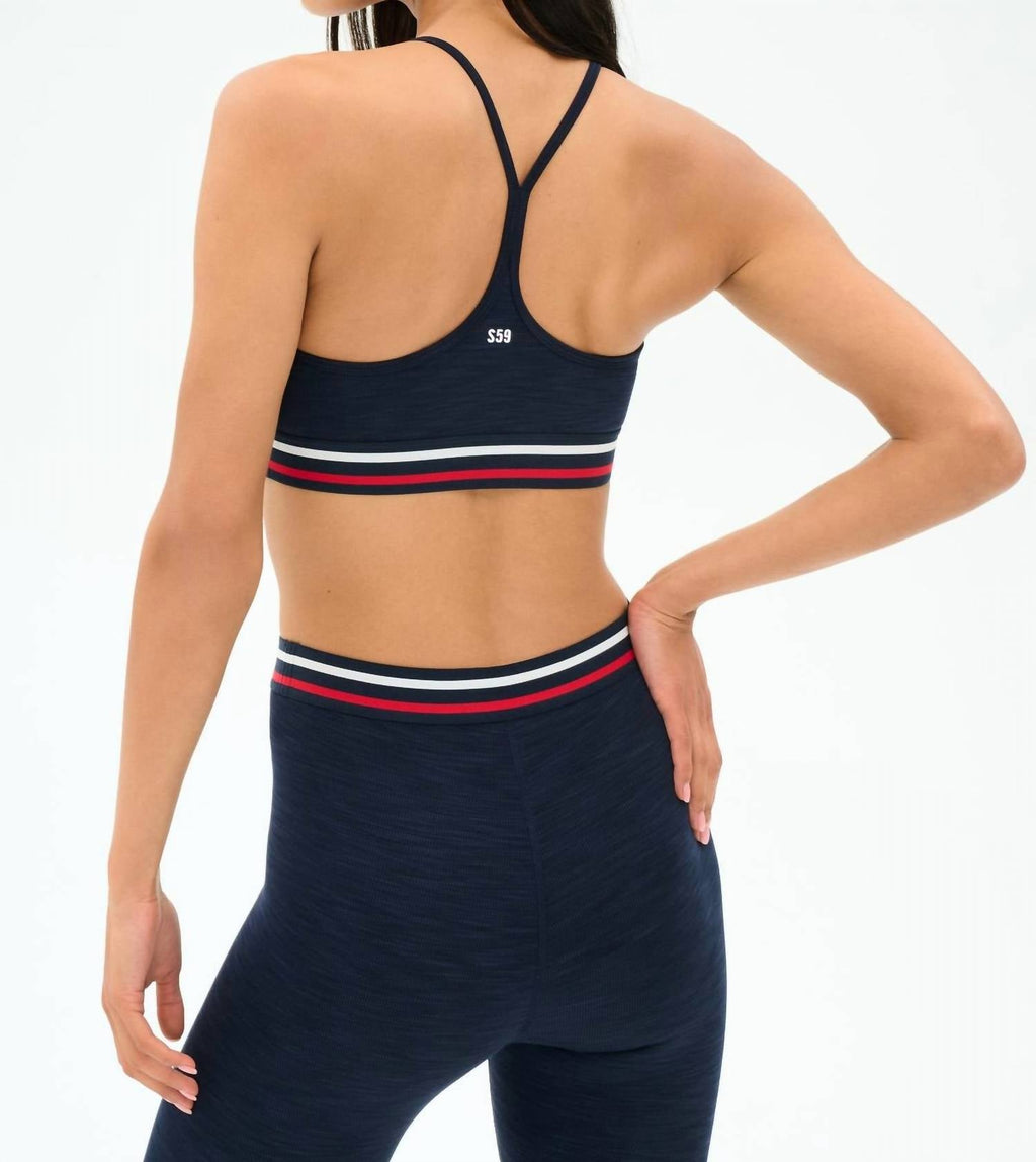 Cali Active Rib Bra In Heather Indigo