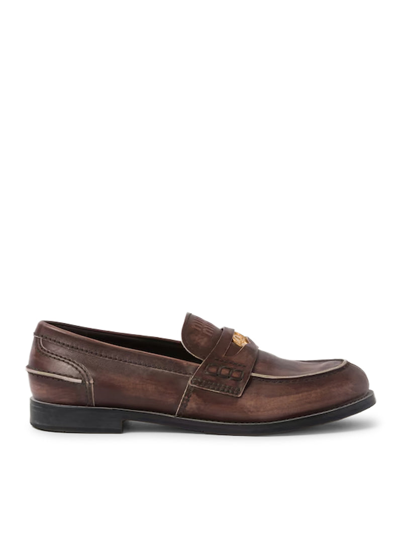 Miu Miu Women Vintage Effect Leather Loafers