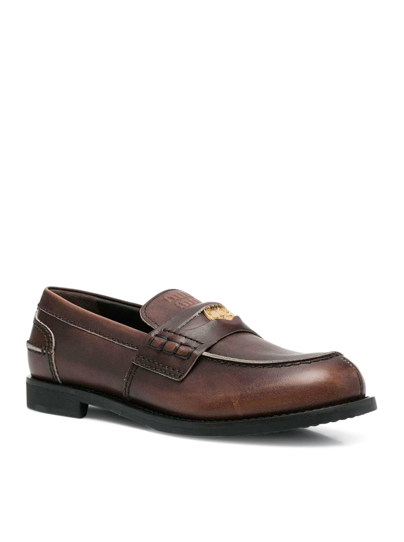 Miu Miu Women Vintage Effect Leather Loafers