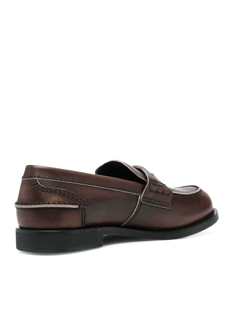 Miu Miu Women Vintage Effect Leather Loafers