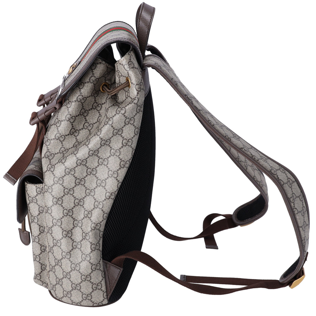 GUCCI Ophidia GG Supreme Backpack 792114 Light Brown PVC Leather
