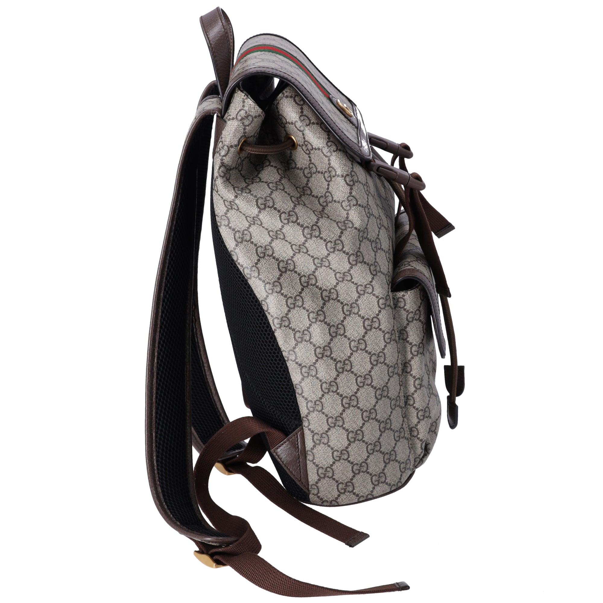 GUCCI Ophidia GG Supreme Backpack 792114 Light Brown PVC Leather