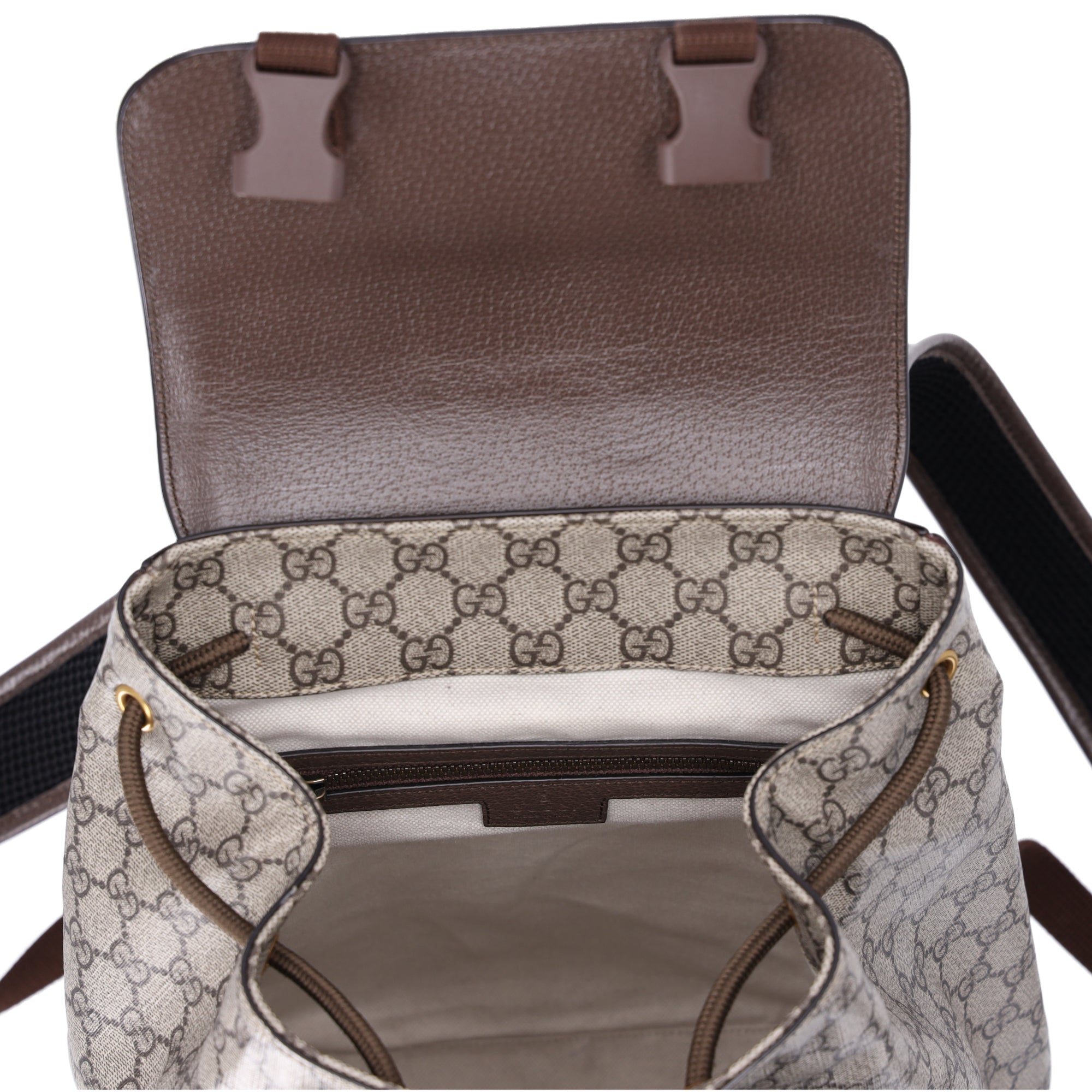 GUCCI Ophidia GG Supreme Backpack 792114 Light Brown PVC Leather