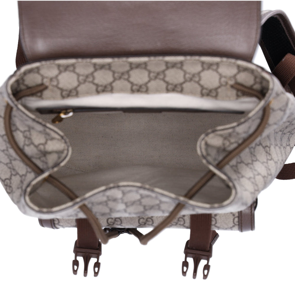 GUCCI Ophidia GG Supreme Backpack 792114 Light Brown PVC Leather