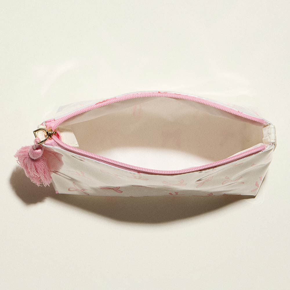 Bow Pattern Tassel Multi Purpose Portable Pouch Bag