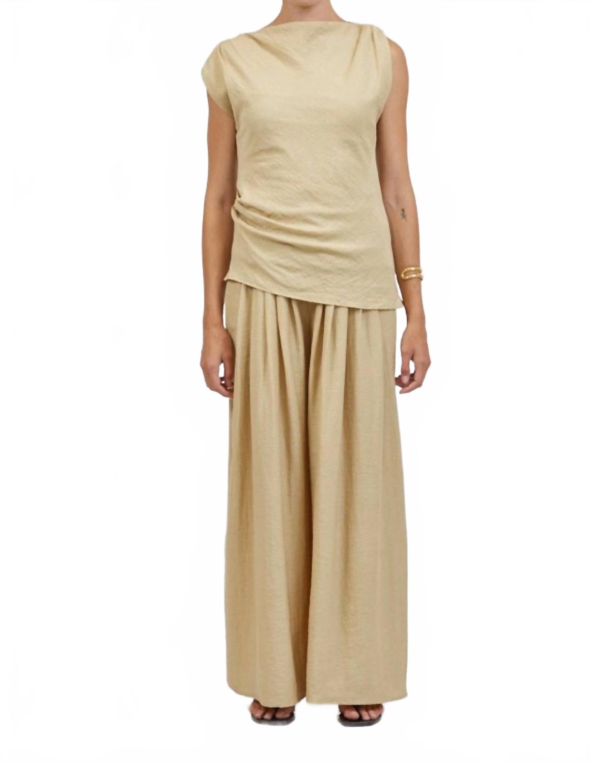 Iris Linen Top In Toffee