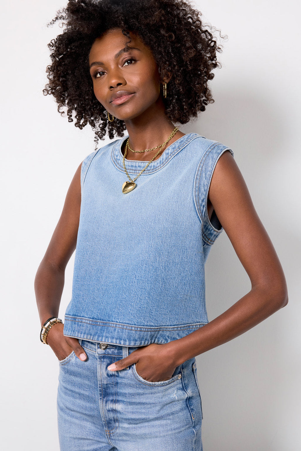 Women's Lainey Denim Shell Top