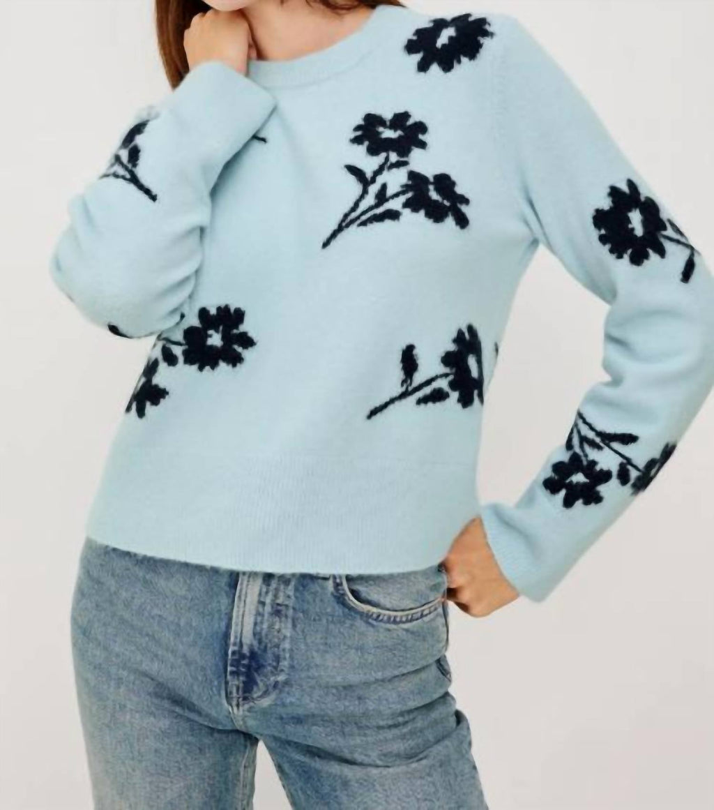 Anise Sweater In Winter Blue Floral
