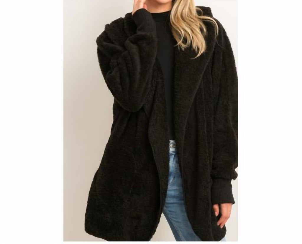 Women's Teddy Bear Jacket In Black