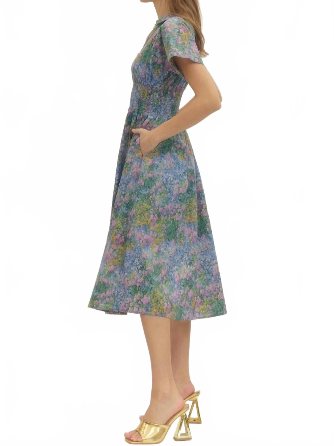 Take A Chance Midi Dress In Multicolor