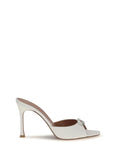 Amina Muaddi Women Camelia Leather Mule Sandals