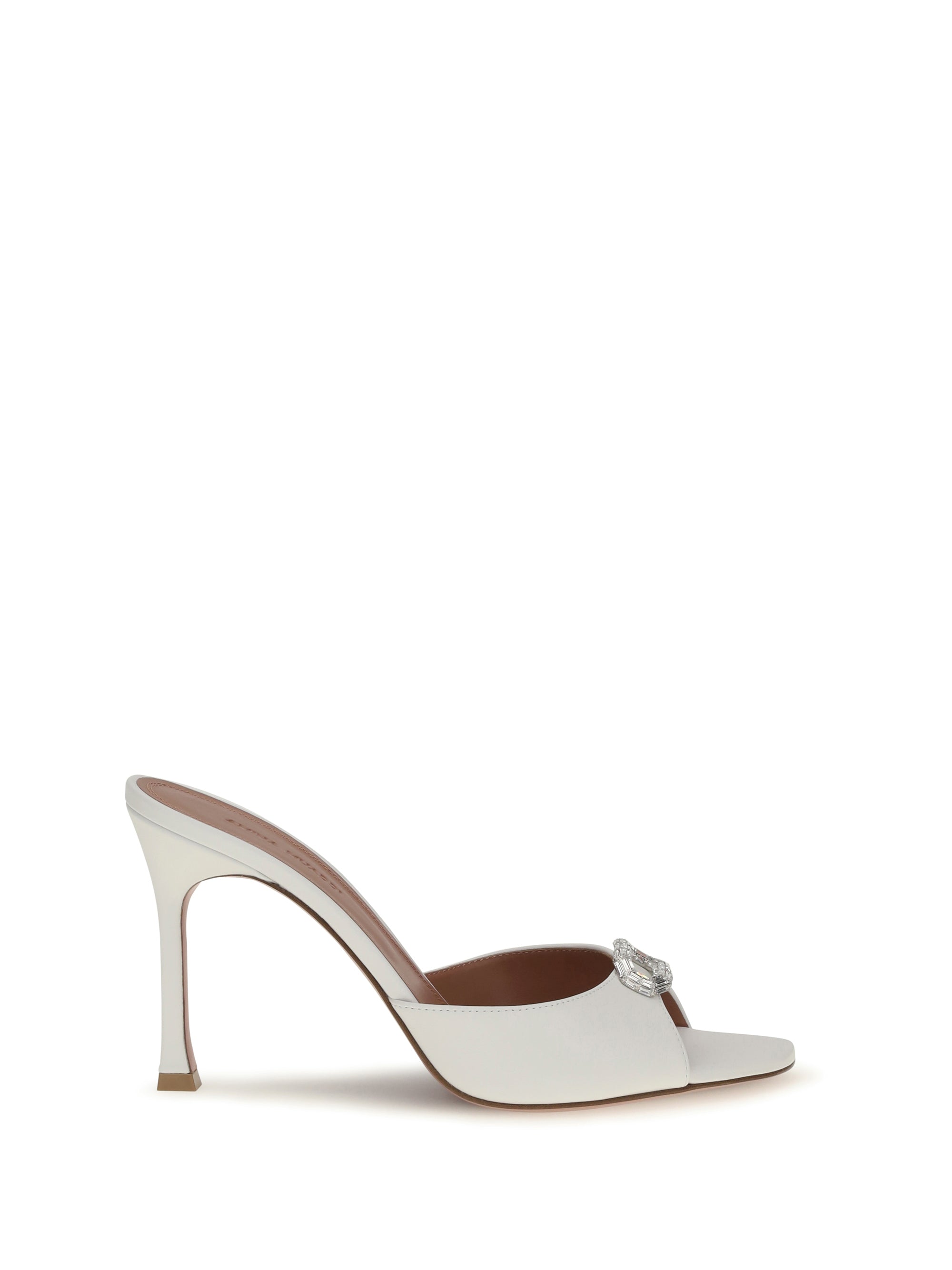 Amina Muaddi Women Camelia Leather Mule Sandals
