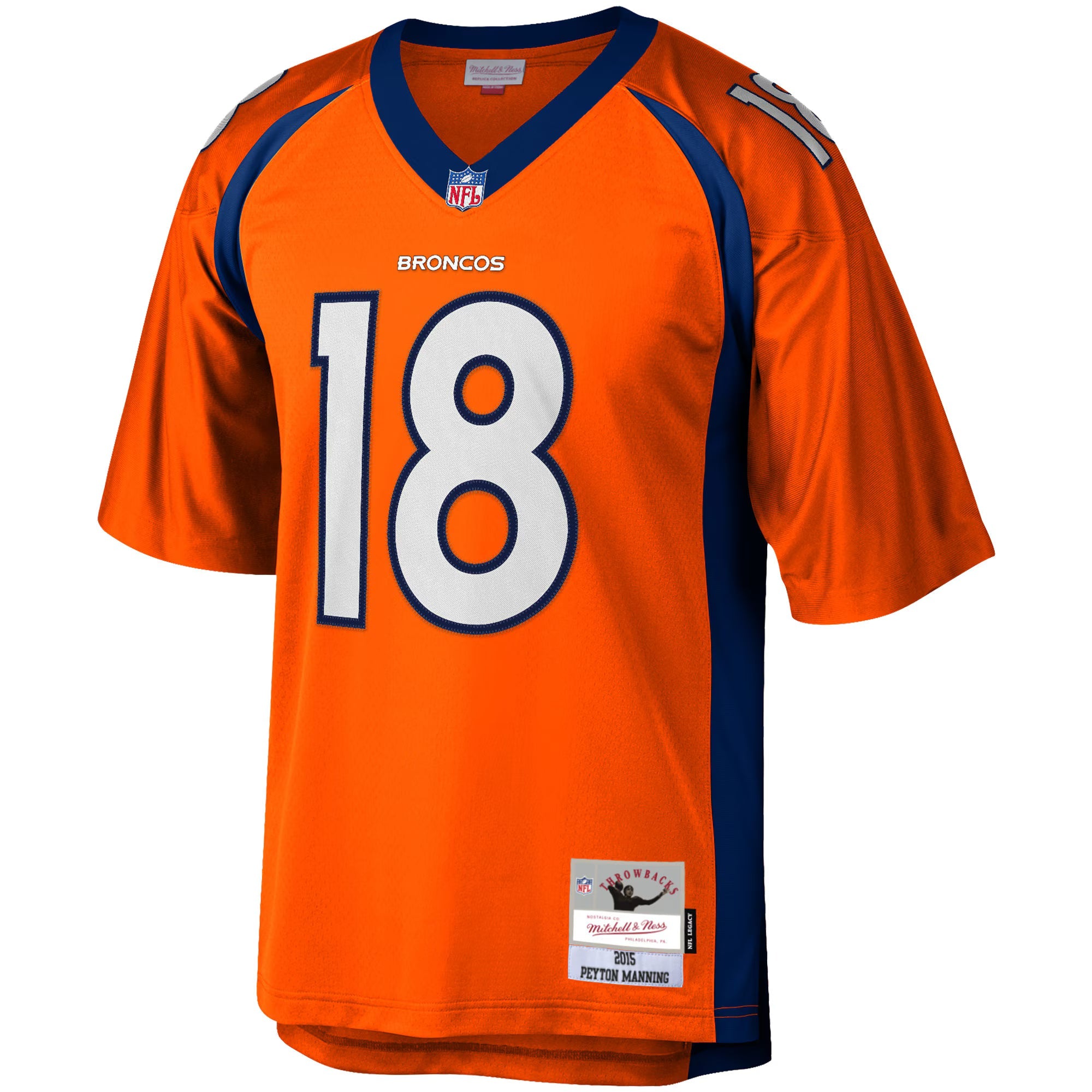 Denver Broncos Peyton Manning Mitchell & Ness Orange Big & Tall 2015 Retired Player Replica Jersey