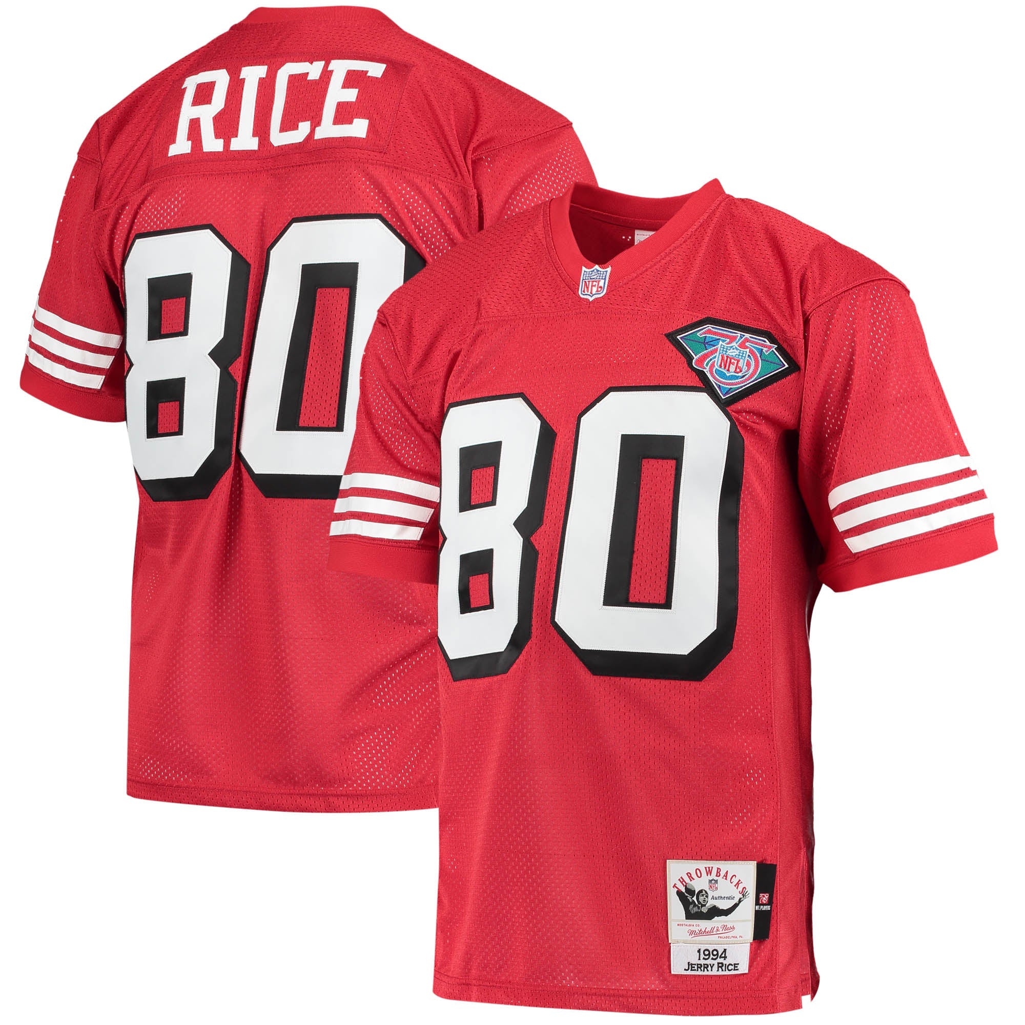 San Francisco 49ers 1994 Jerry Rice Mitchell & Ness Scarlet Authentic Throwback Retired Player Jersey