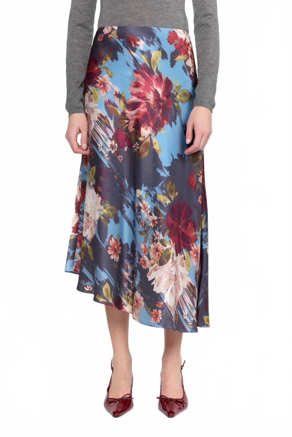 Josie Midi Skirt In Sky Garden