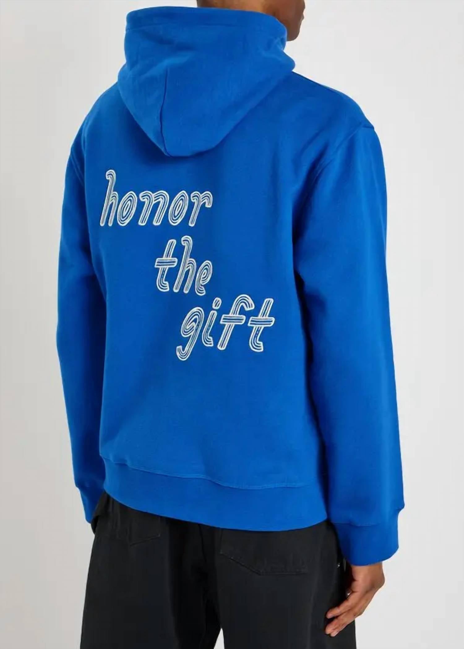 Cursive Honor Hoodie In Blue