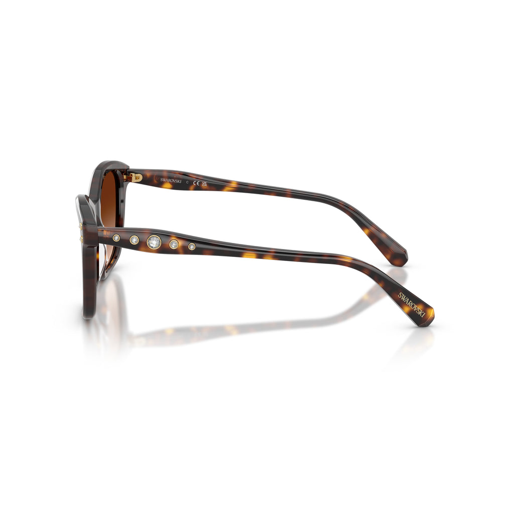0Sk6063 Square Frame Tortoiseshell Sunglasses with Crystal Embellishments
