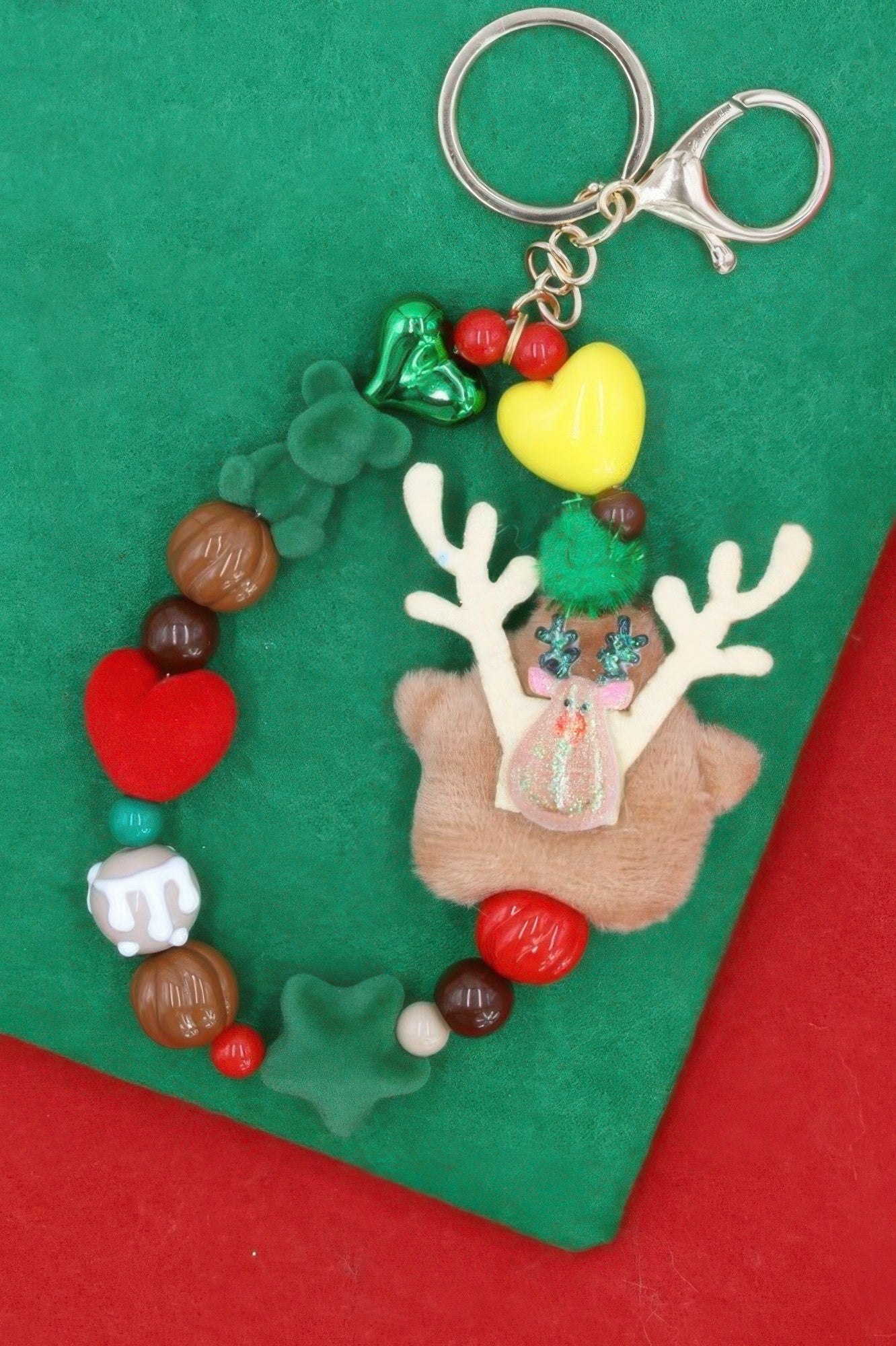 Rudolph Reindeer Christmas Keychain Bracelet