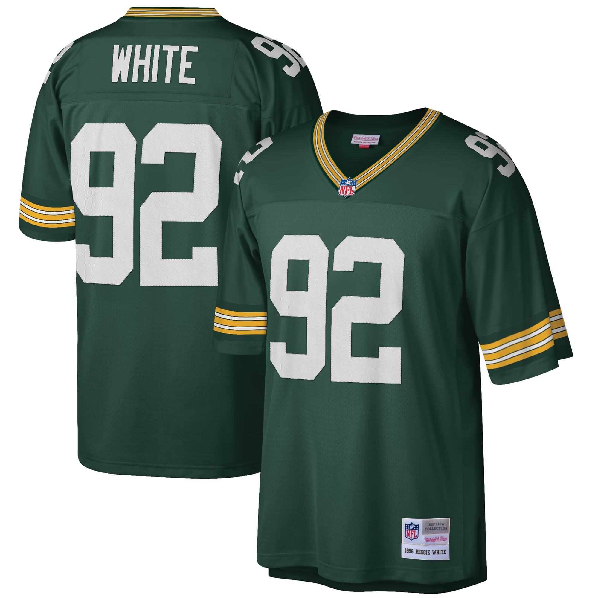 Green Bay Packers Reggie White Mitchell & Ness Green Big & Tall 1996 Retired Player Replica Jersey