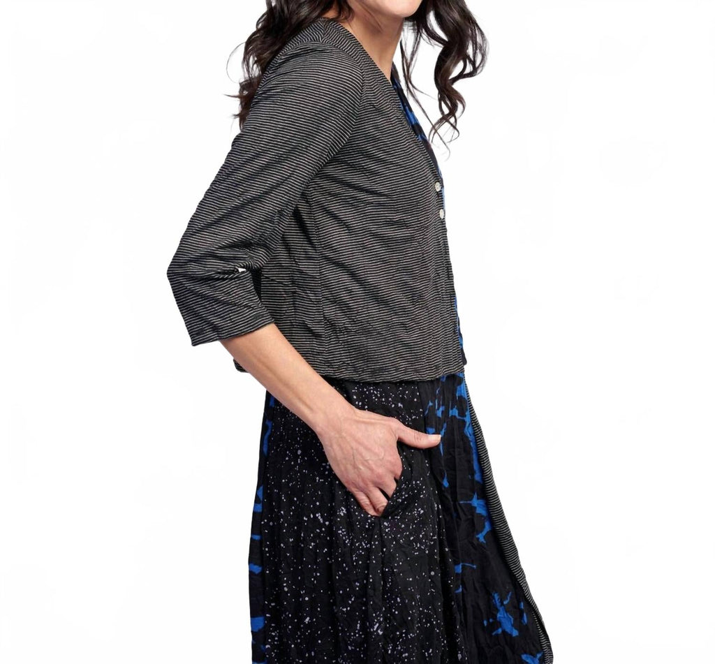 Capricorn Crop Cardigan In Blue