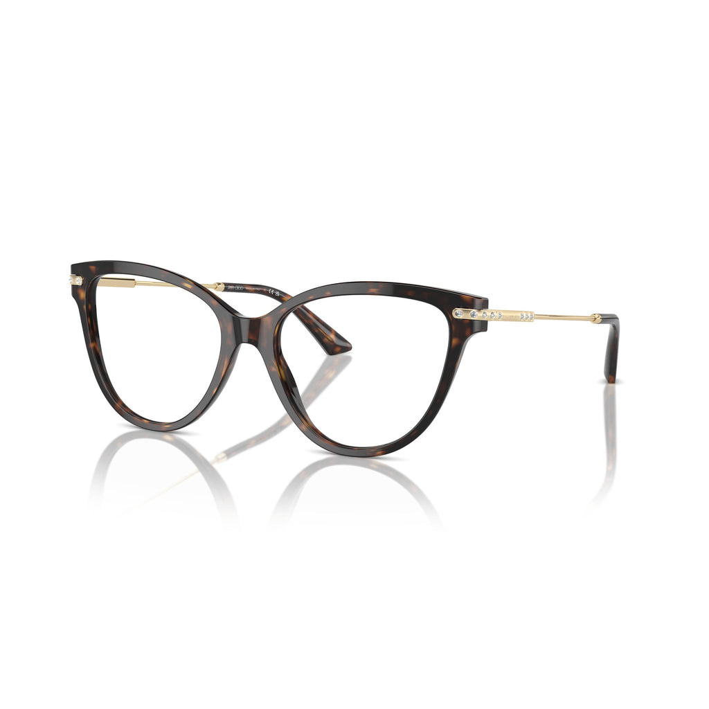 0Jc3001B Cat-Eye Acetate Eyeglasses with Metallic Gold Temples