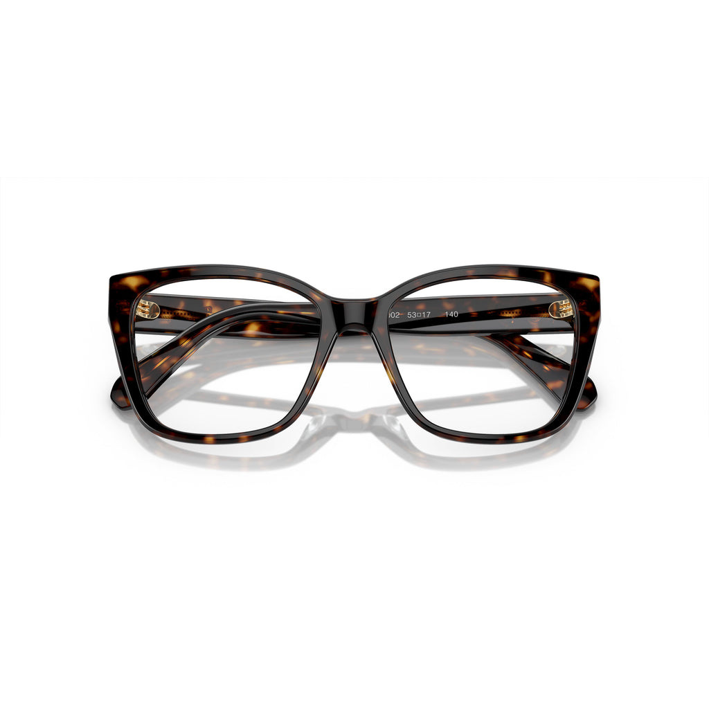 0Sk2008 Oversized Square Tortoiseshell Eyeglasses with Crystal Accents