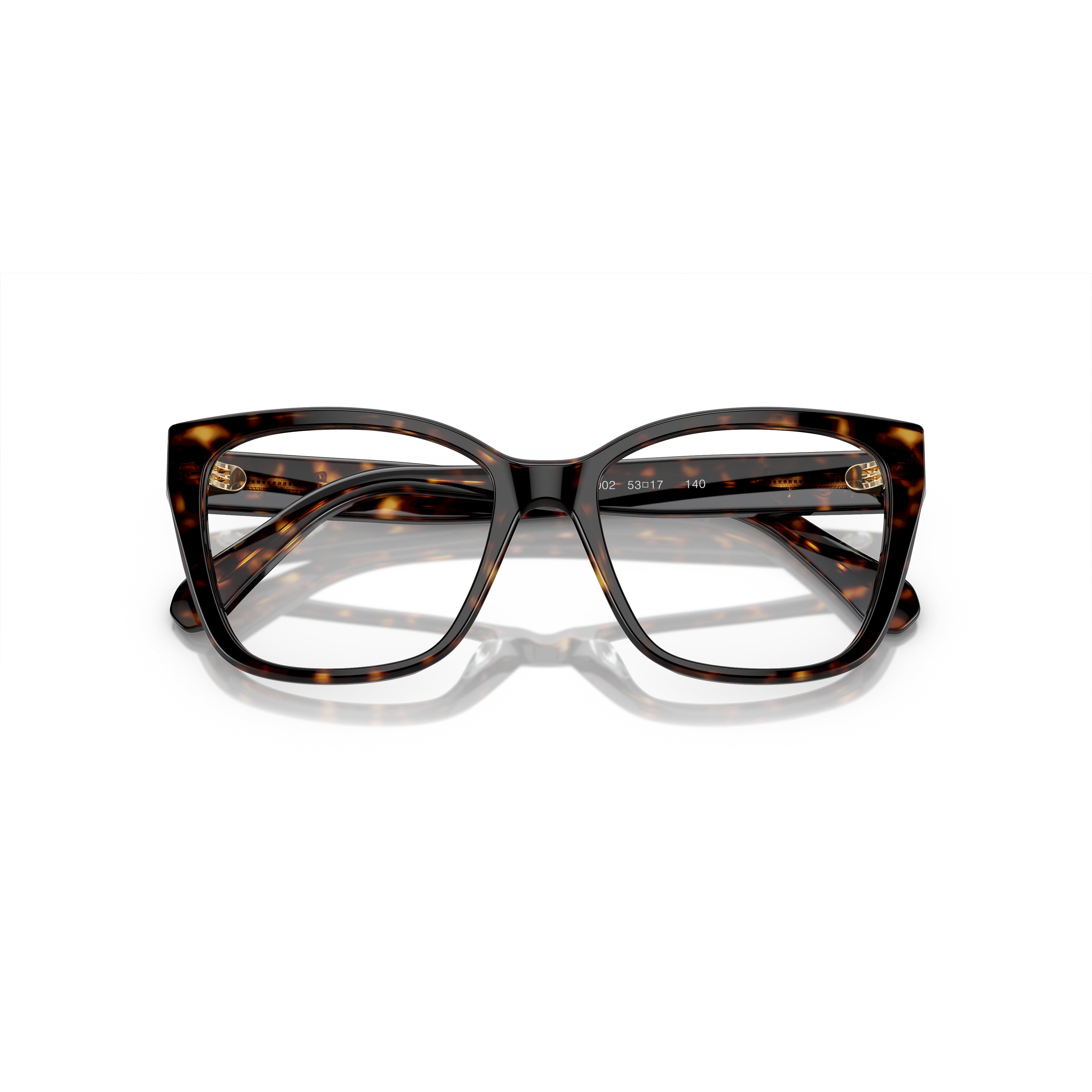 0Sk2008 Oversized Square Tortoiseshell Eyeglasses with Crystal Accents