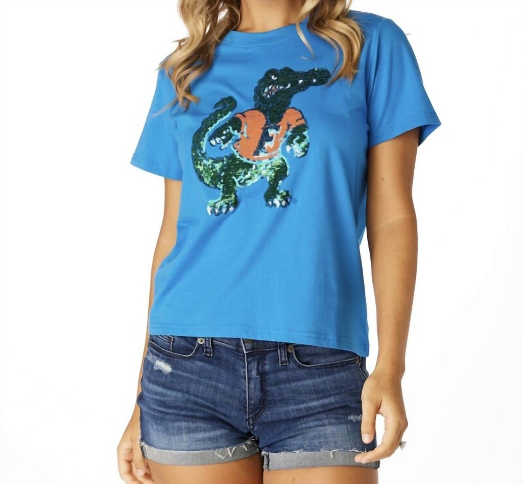 The Florida Sequin Shirt In Blue