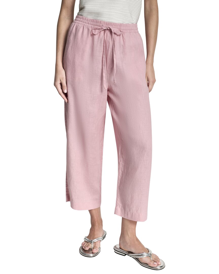 DKNY Pull On Straight Leg Linen Pant