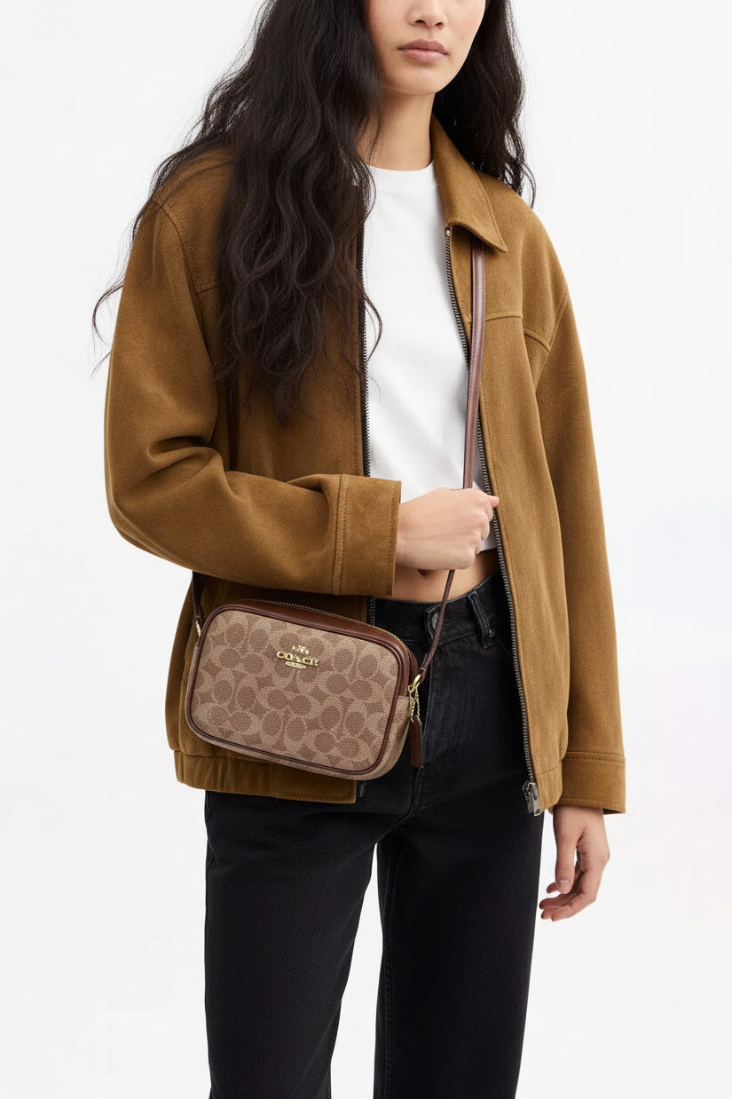 NWT Coach Mini Jamie Camera Crossbody Bag In Signature Canvas
