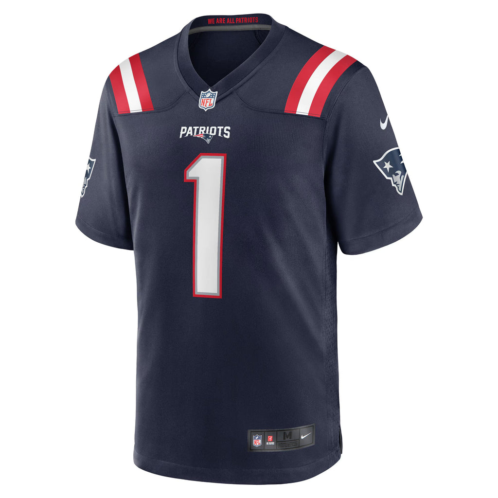 New England Patriots Number 1 Groom Navy Game Jersey