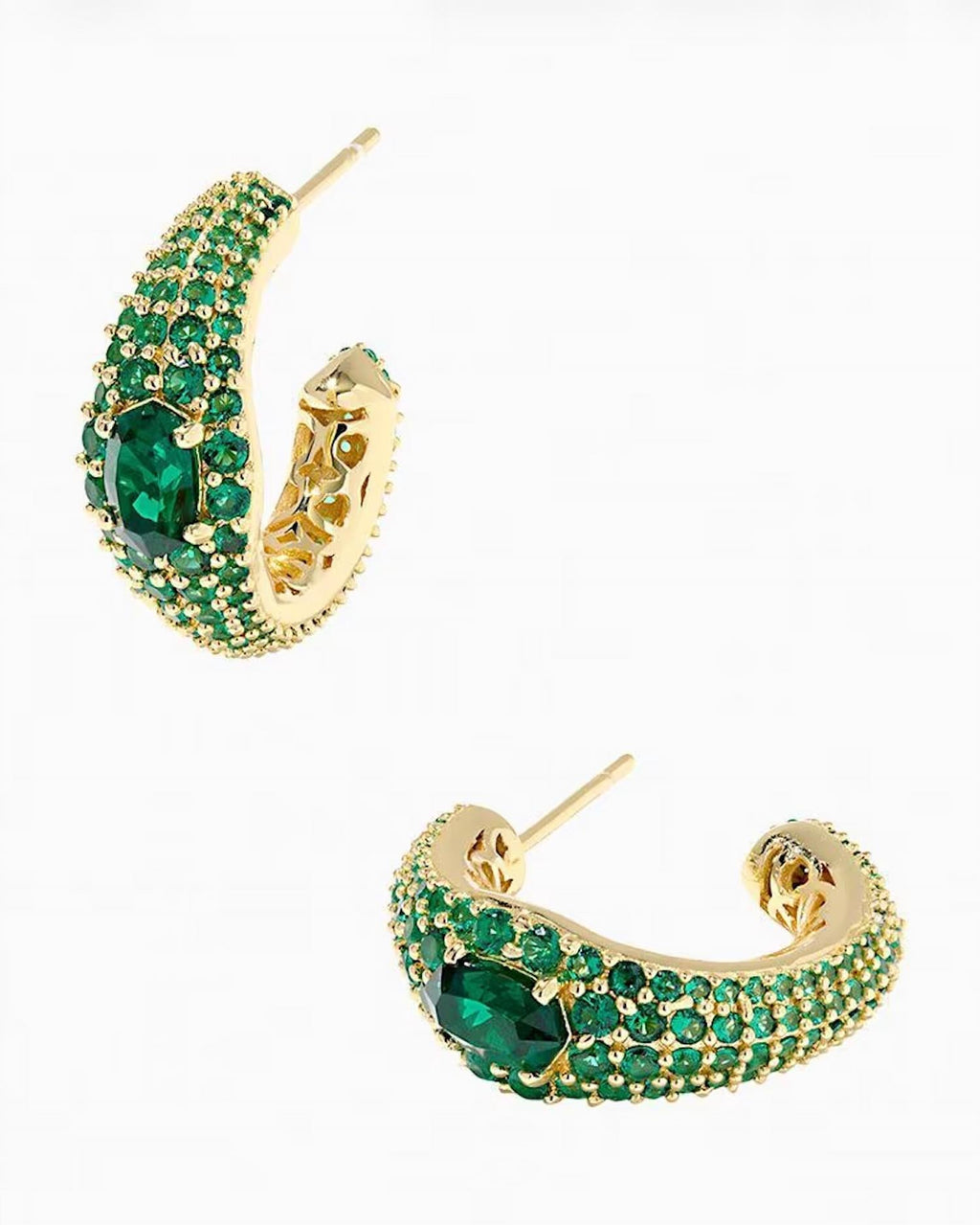 Women's Bella Hoop Earring In Dark Green