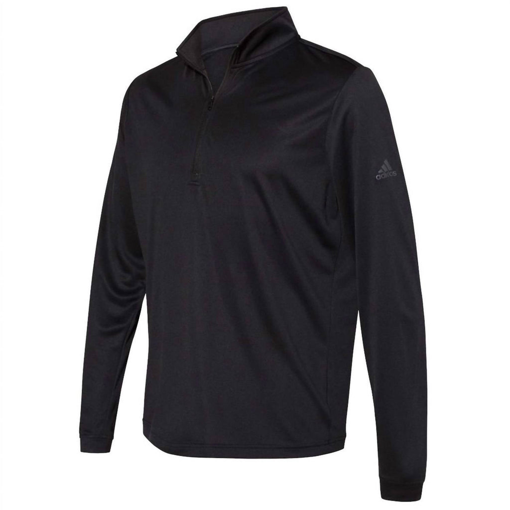 Men's Lightweight Quarter Zip Top In Heather Black