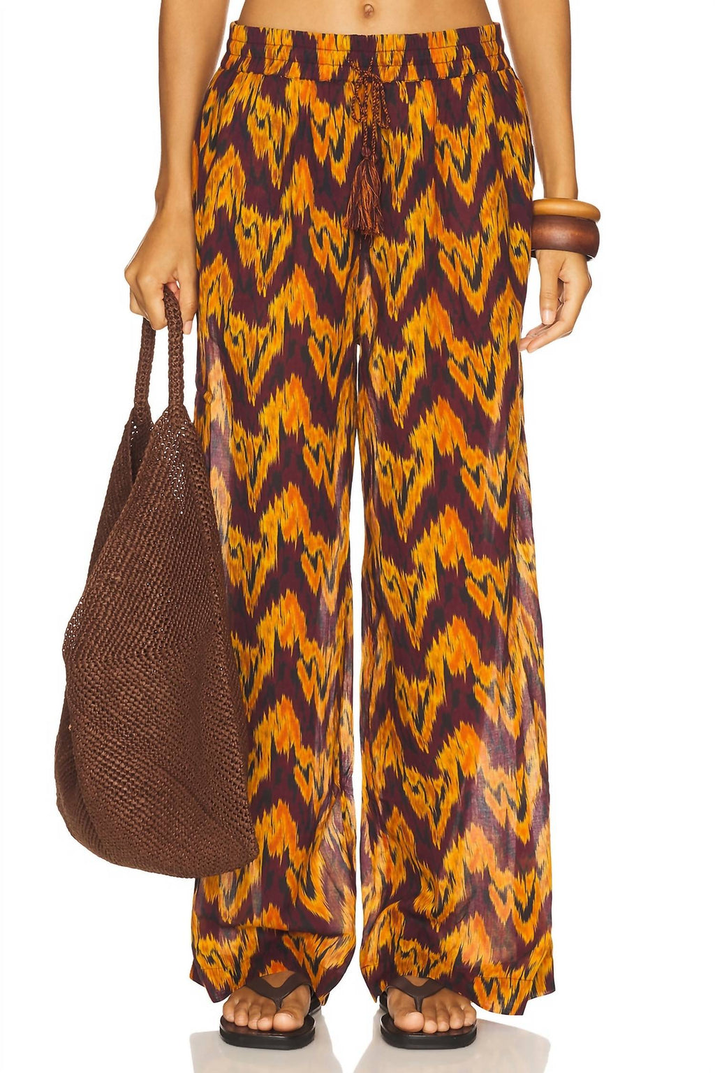 Azra Wide-Leg Trousers In Terra