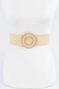 Faux Straw Elastic Belt