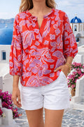 Trimmed Peasant Top In Orange, Purple