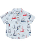 Boys Nautical Adventure Jack Shirt In White