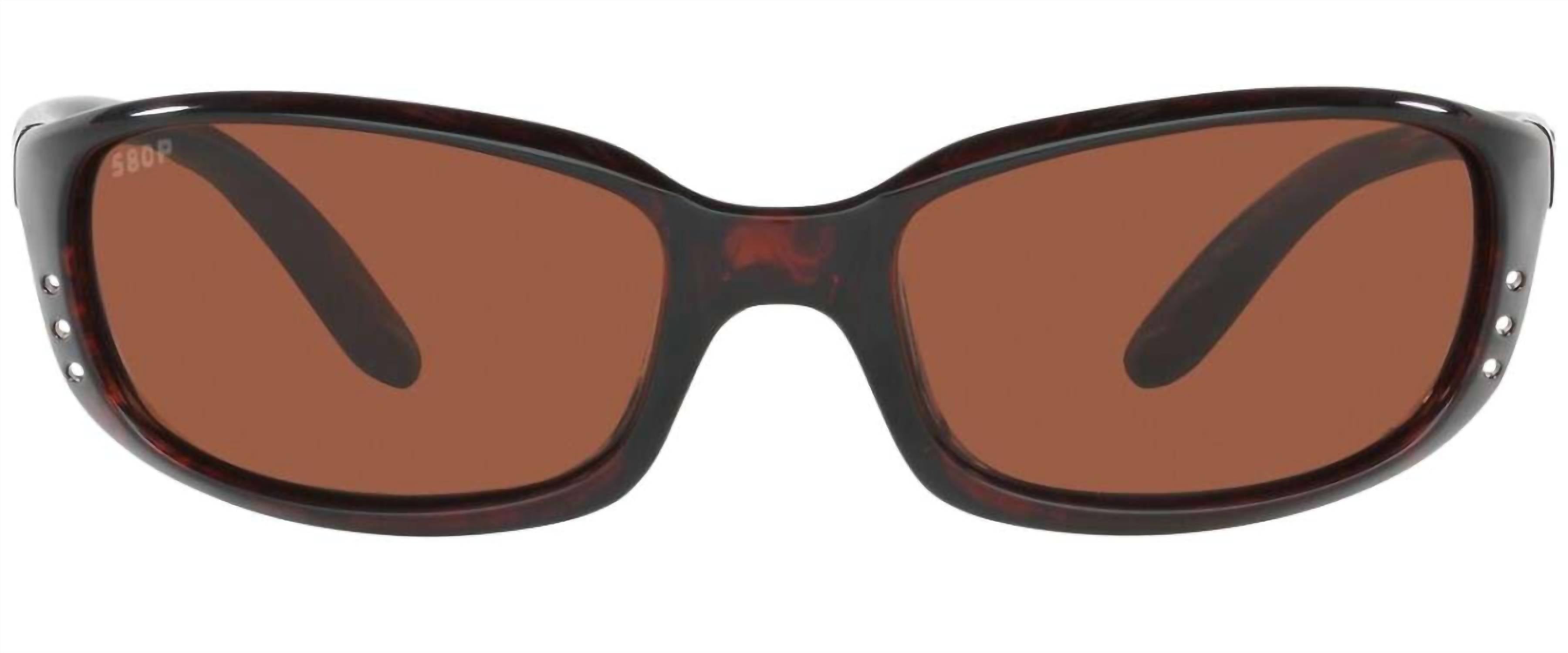Men's Brine Reader Rectangular Polarized Sunglasses In Tortoise/copper