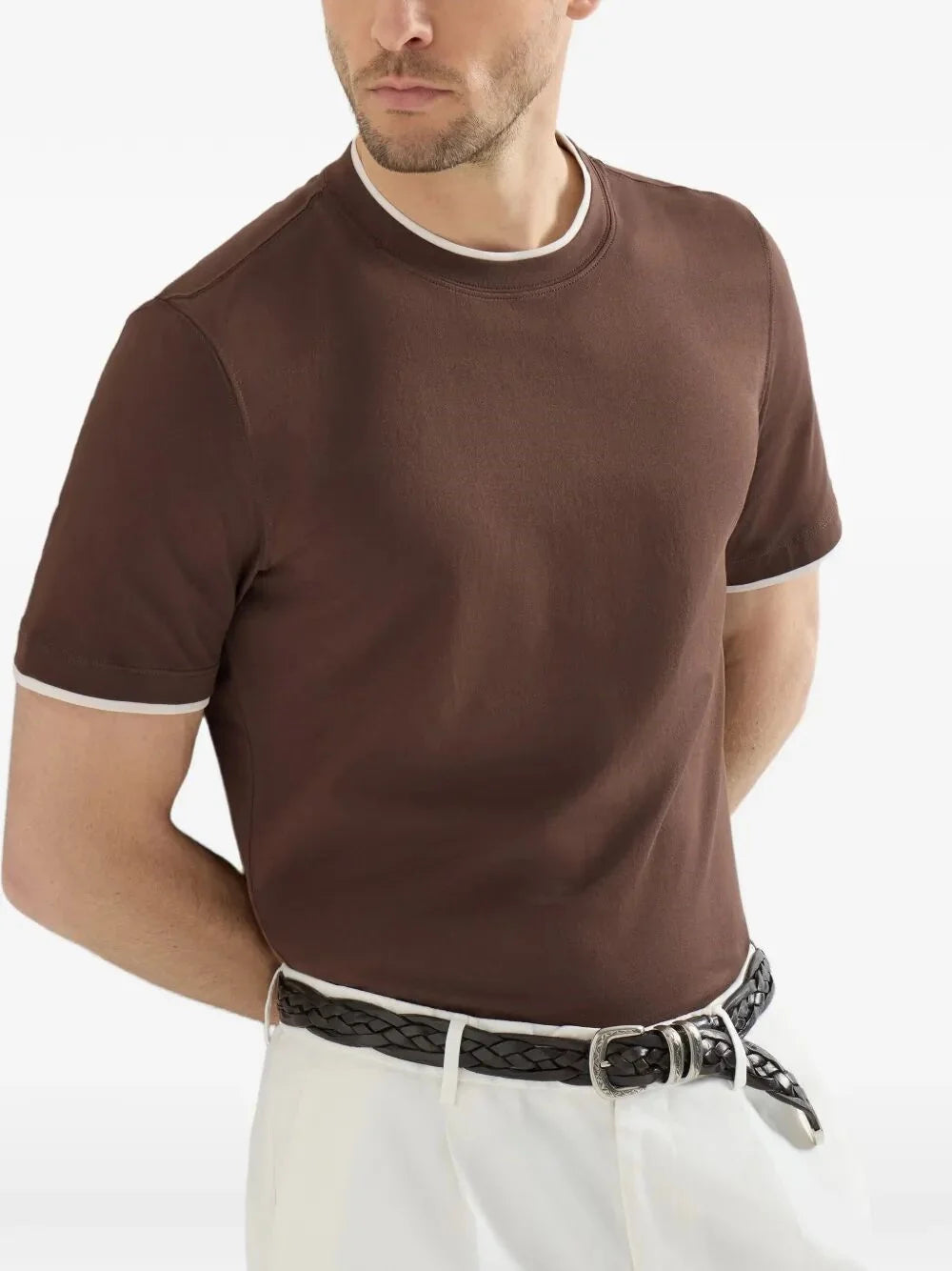 Brunello Cucinelli Men T-Shirt With Faux-Layering