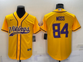 Men's Minnesota Vikings Randy Moss #84 Yellow Game Jersey1 Joint Edition