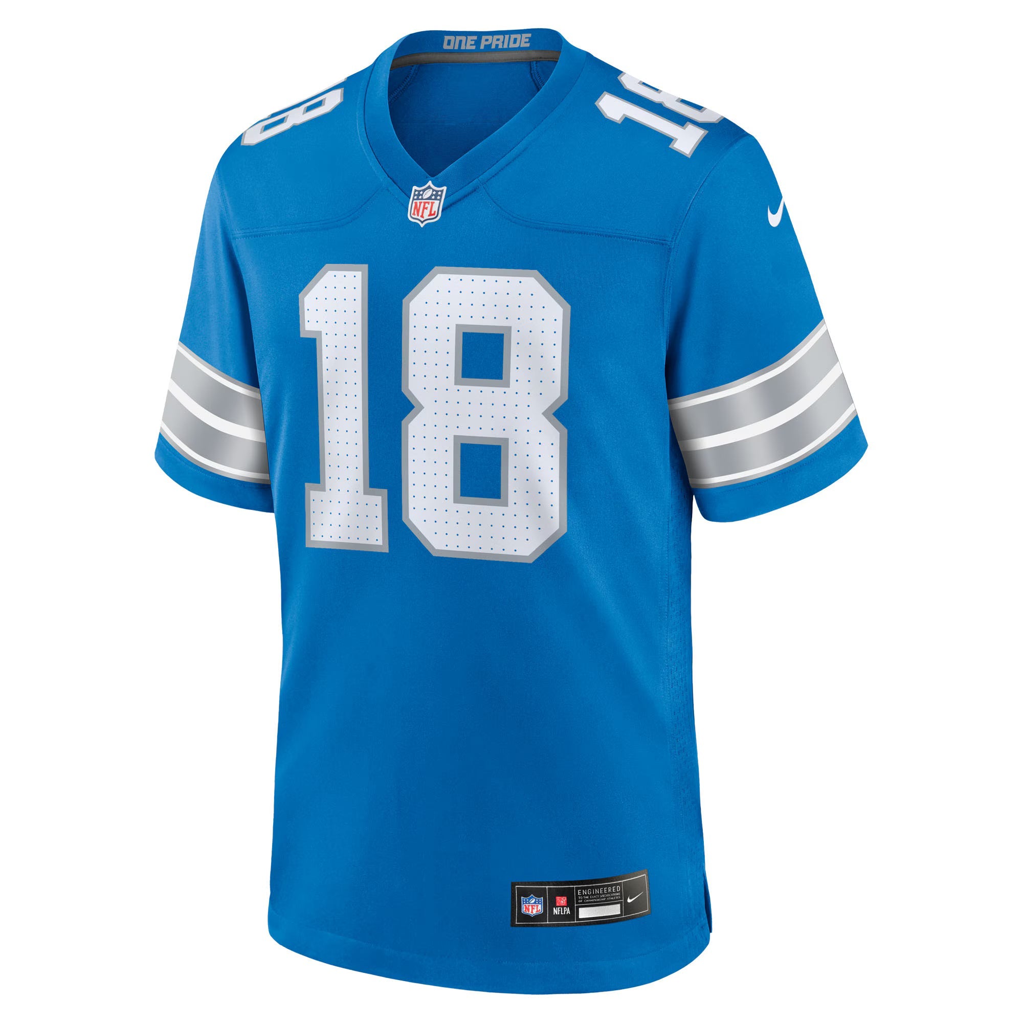 Detroit Lions Isaac TeSlaa Blue Game Player Jersey