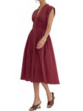 Effortless Luxe Midi Dress In Burgundy