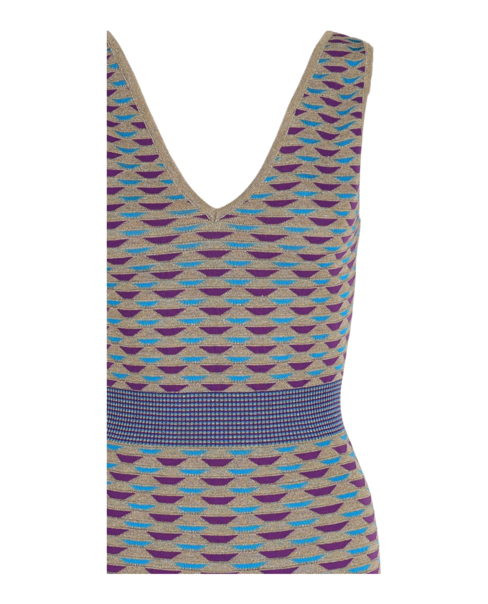 Patterned Lamé Midi Dress