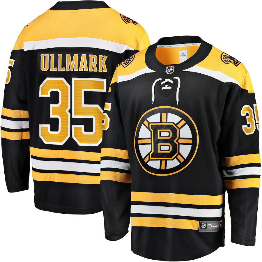 Men's Boston Bruins Linus Ullmark #35 Black Replica Player jersey