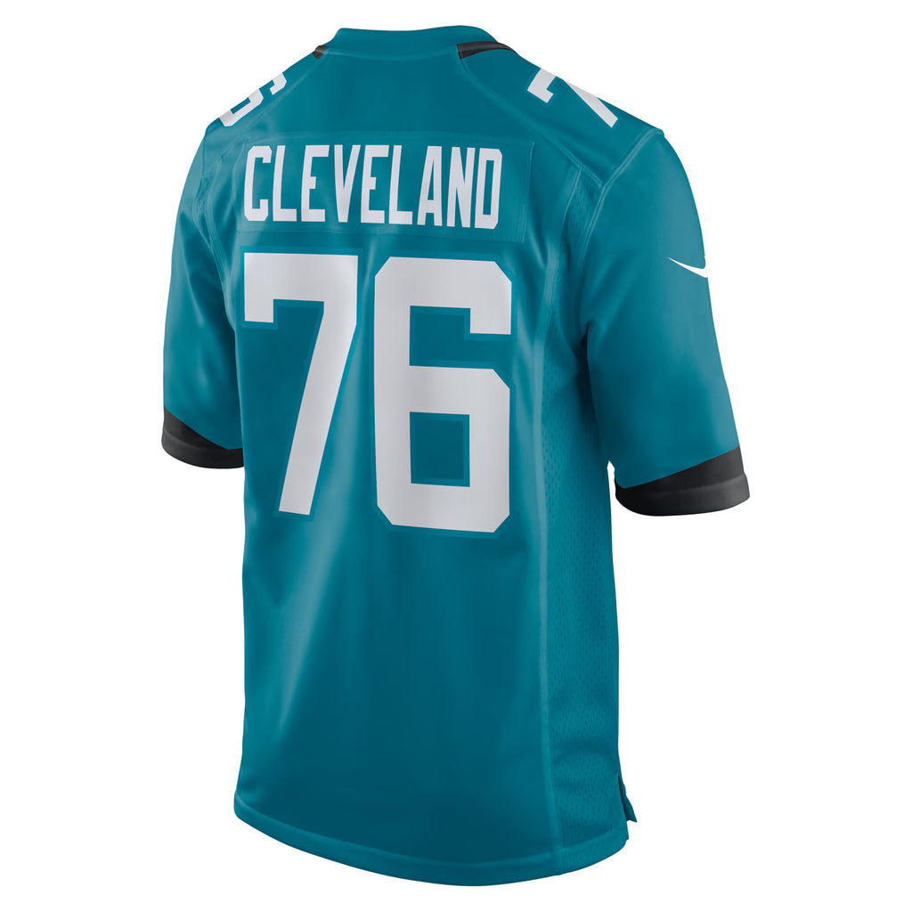 Jacksonville Jaguars Ezra Cleveland Teal Game Jersey