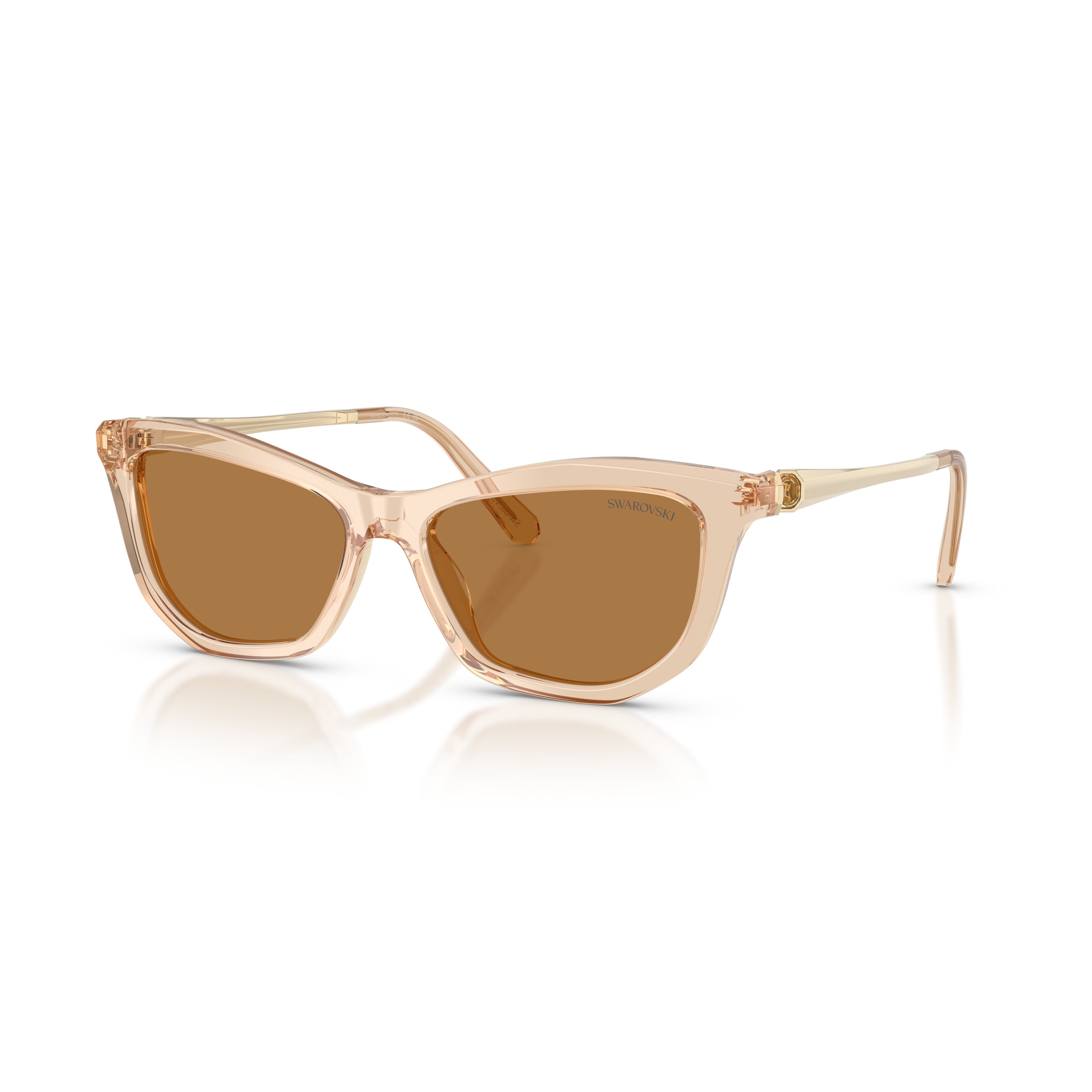 0Sk6057 Translucent Acetate Sunglasses with Angular Frame