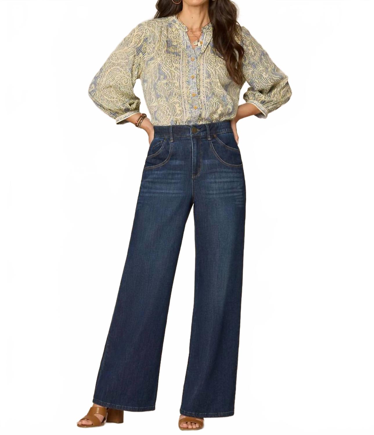 Pleated Button Down Blouson Sleeve Stand Collar Woven Top In Multicolor