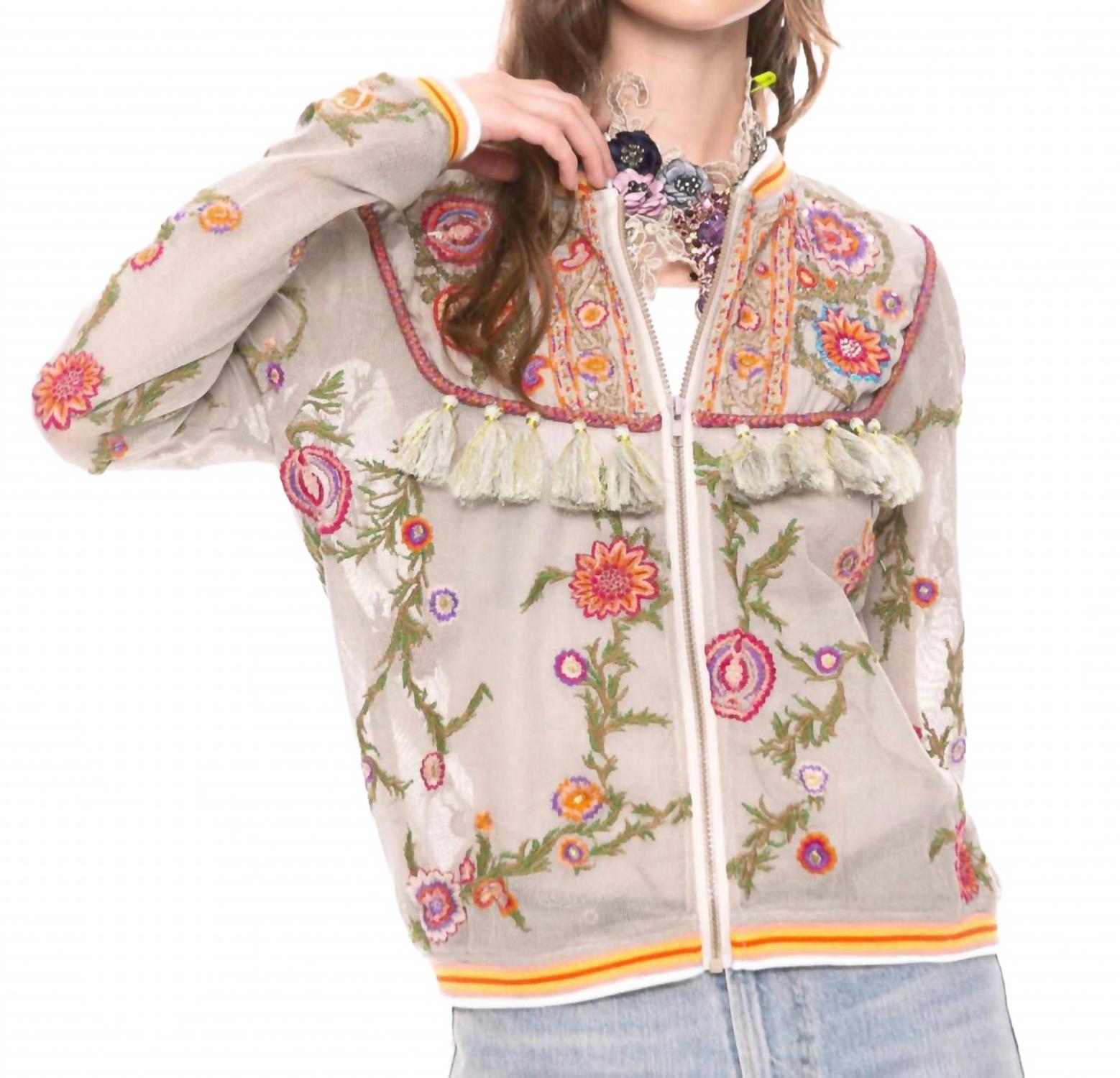Bohemian Feel Jacket In Vintage Dried Moss