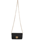 Versace Embelished Black Clutch with Golden Closure